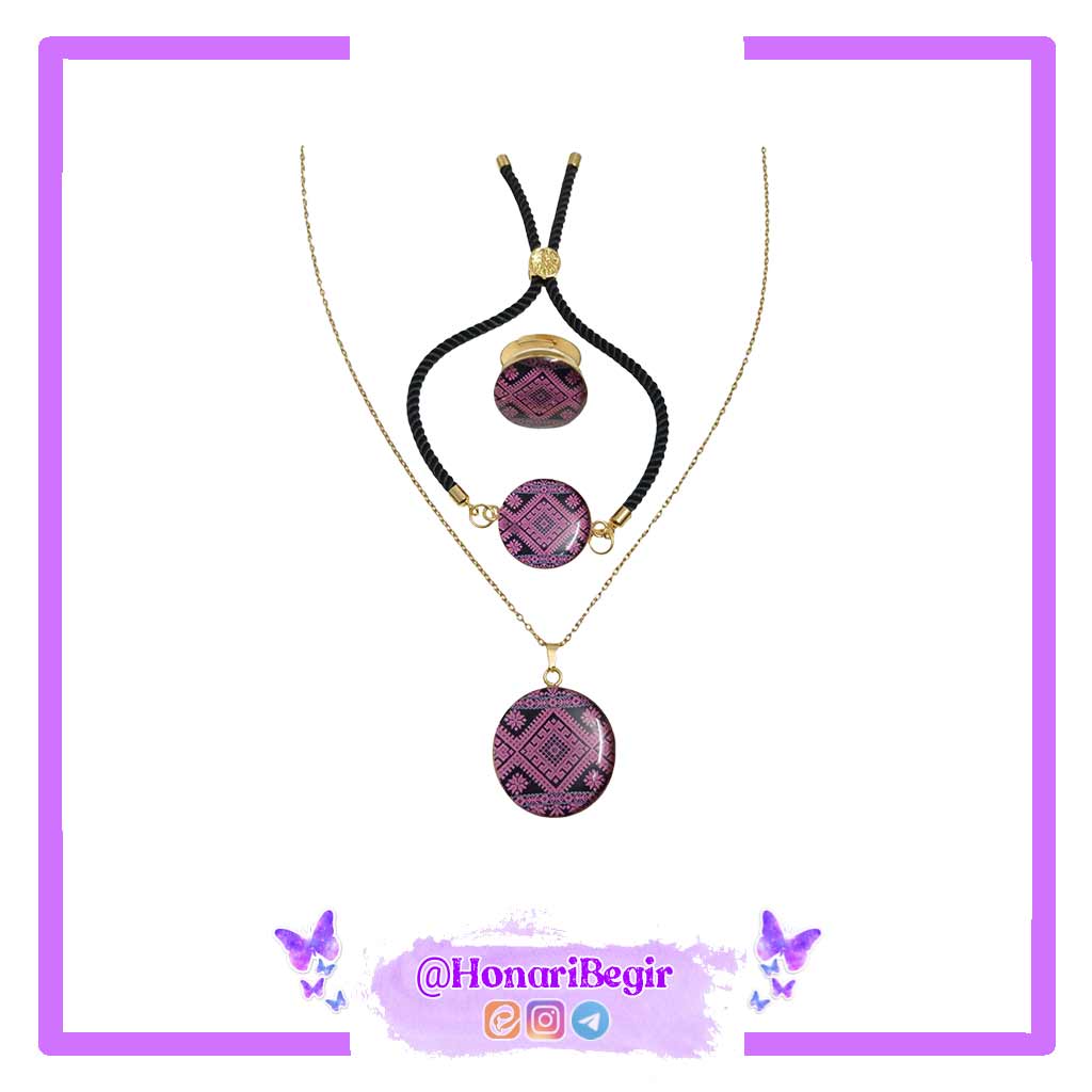 نیم ست زیورآلات رزینی ترمه